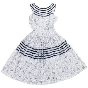 Vintage 50s 60s Purple Novelty Print Swing Tea Pinup Circle Dress XS